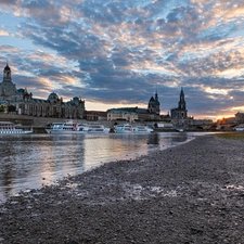 Germany, River, vessels, Dresden