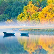 lake, trees, viewes, boats