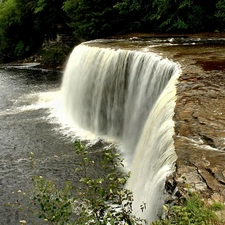 River, trees, viewes, waterfall