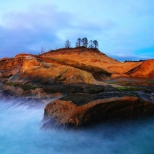 rocks, trees, viewes, sea