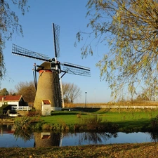Windmill, trees, viewes, brook