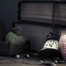 rag, Watch, Books, heart