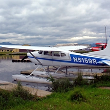 Cessna A185F, Harbour, water, parking