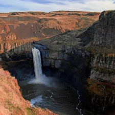 water, canyon, cascade