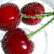 water, Three, cherries