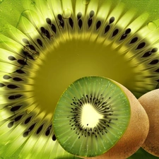 kiwi, drops, water, section