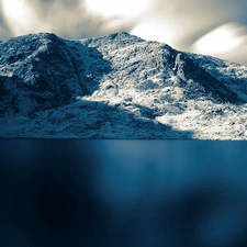 landscape, clouds, water, Mountains