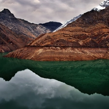 water, rocks, reflection