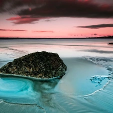 west, Stone, water, sun