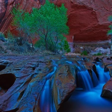 waterfall, Bush, Utah, brook, canyon