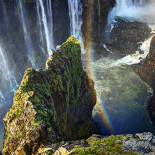 Great Rainbows, rocks, waterfall