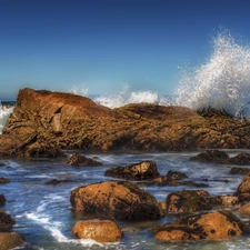 Waves, Stones, sea