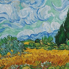 DBZ, cypresses, Field, wheat, Vicent Van Gogh