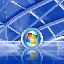 windows, background, windows, reflection, logo