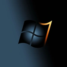 windows, Seven, background, logo, dark