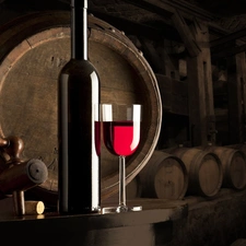 wine glass, Tap, barrel, Bottle, Wine