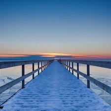 Great Sunsets, pier, winter, sea