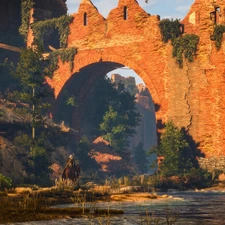 Horse, ruins, The Witcher 3 Wild Hunt, Geralt, The Witcher 3 Wild Hunt