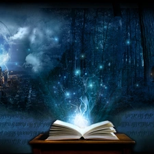 Magic, moon, Wolf, book