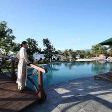 Women, Hotel hall, Pool, Wietnam, bridges, Spa