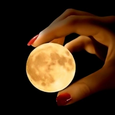 Womens, moon, hand