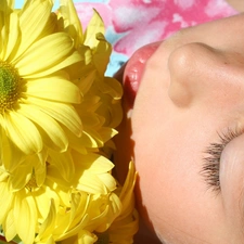 Yellow, face, Womens, daisy