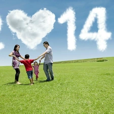 clouds, Family, year, 2014, New, Meadow