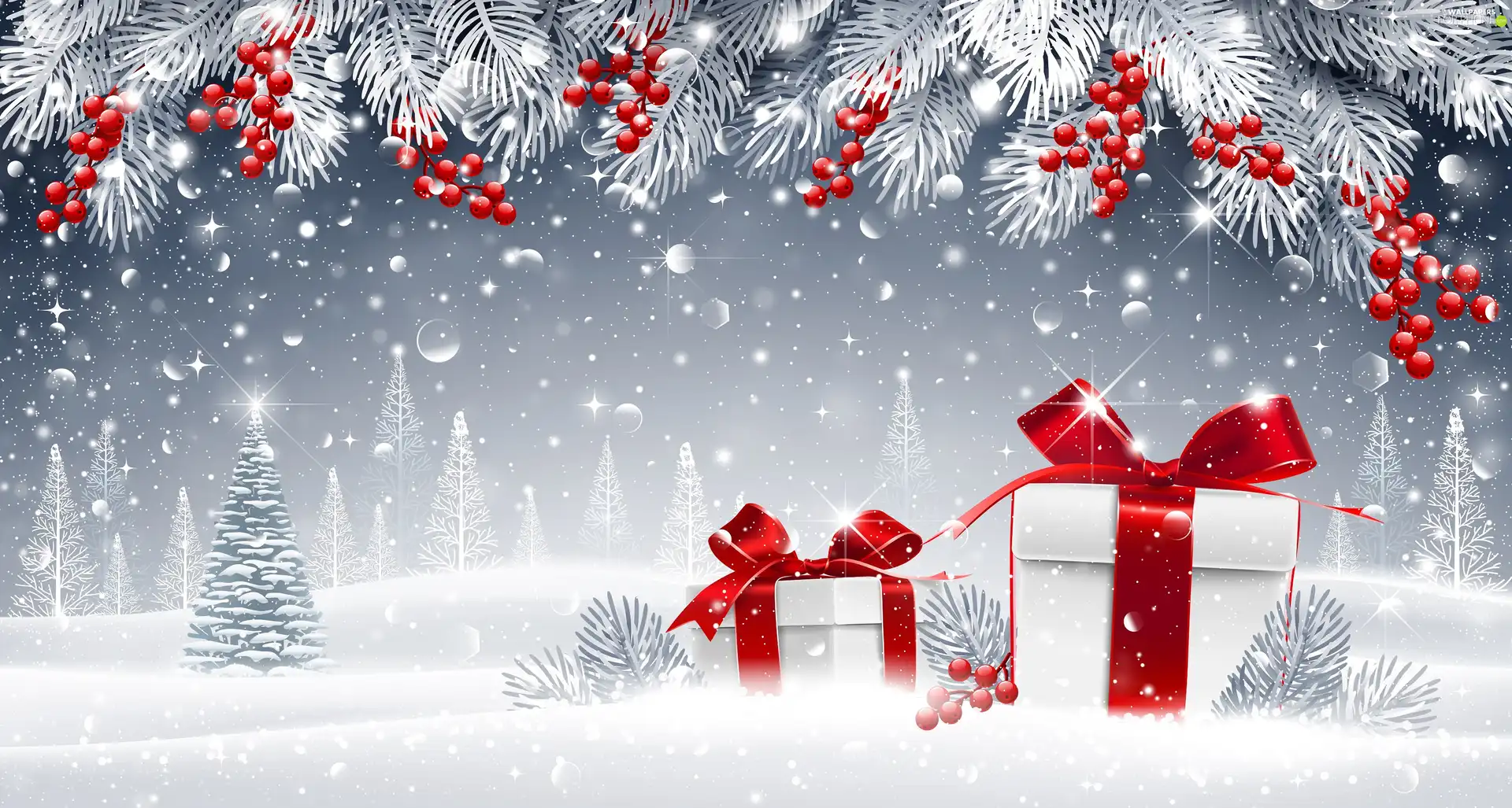 Christmas, christmas tree, 2D Graphics, gifts