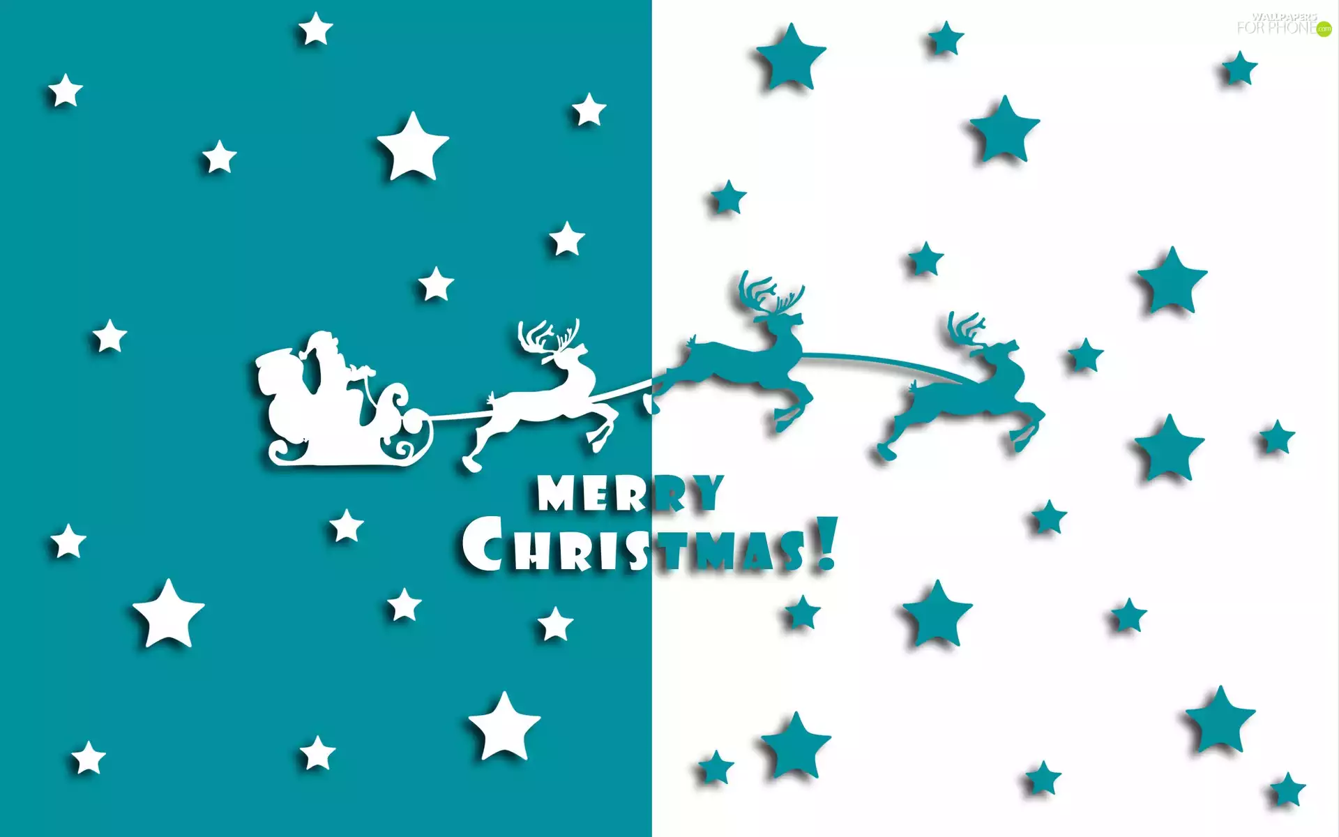 Stars, Santa, Christmas, 2D, Wishes, sleigh