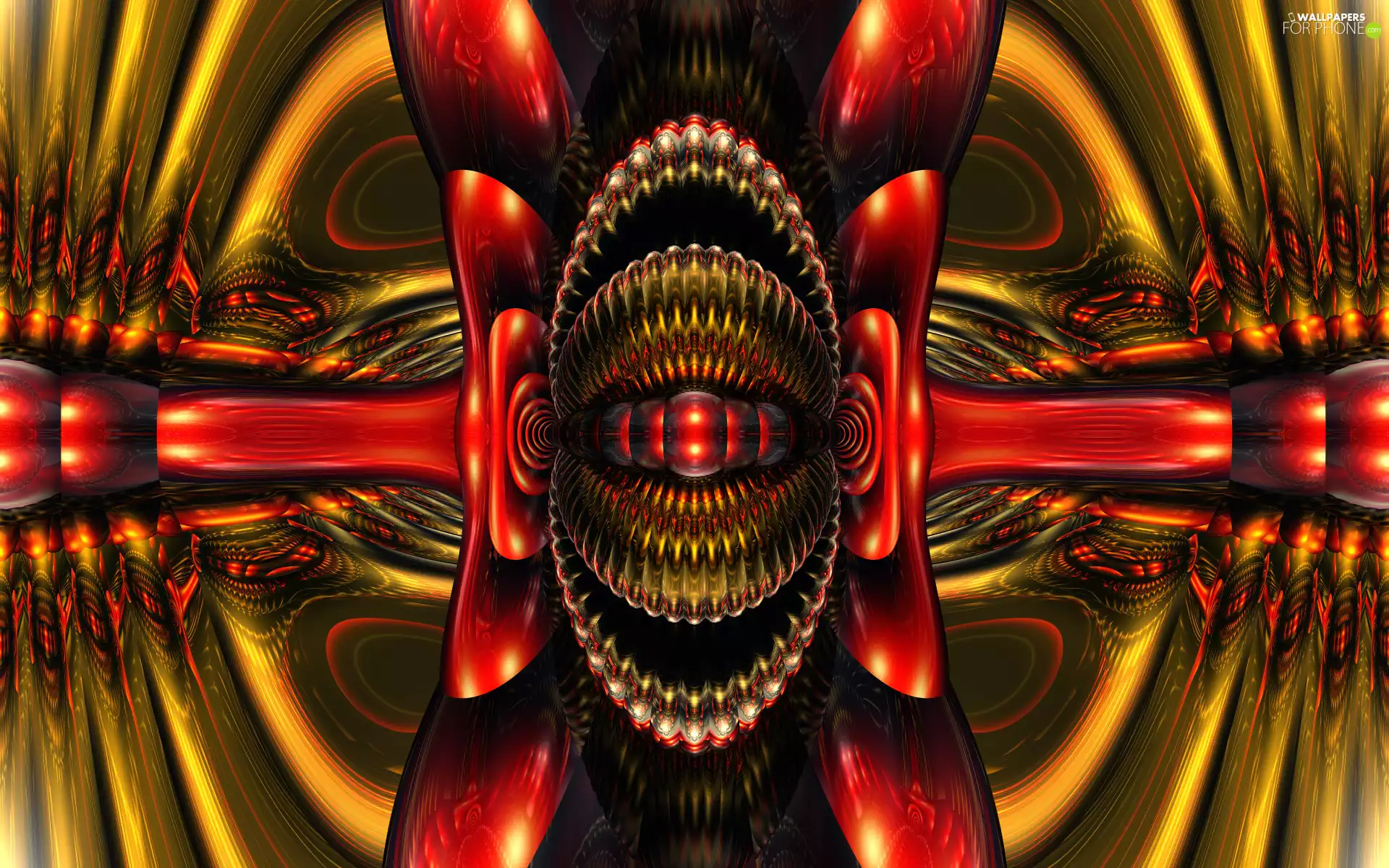 abstraction, 3D Graphics, Gold-red