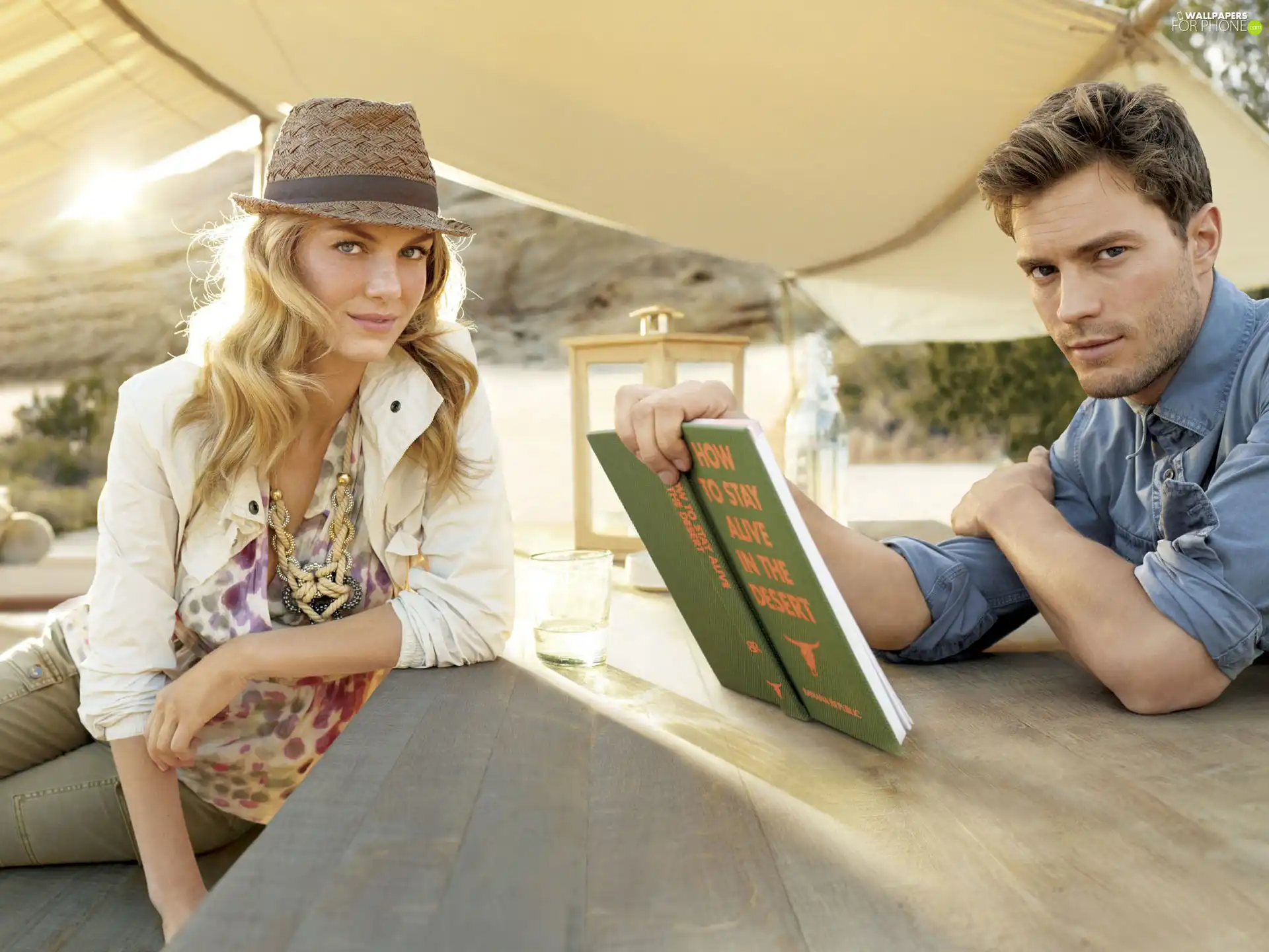 a man, Book, Hat, Necklace, Women