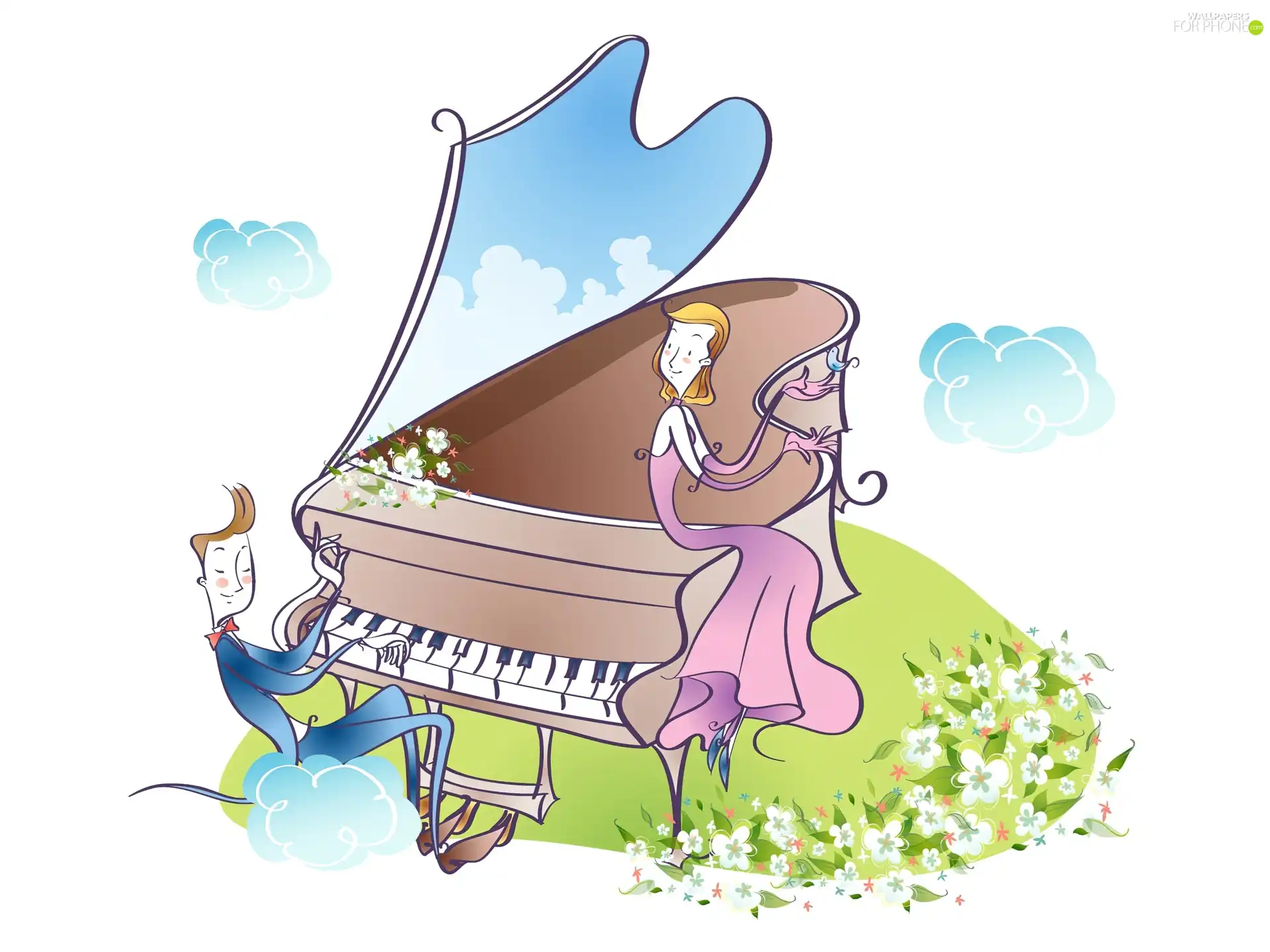 Women, Piano, a man