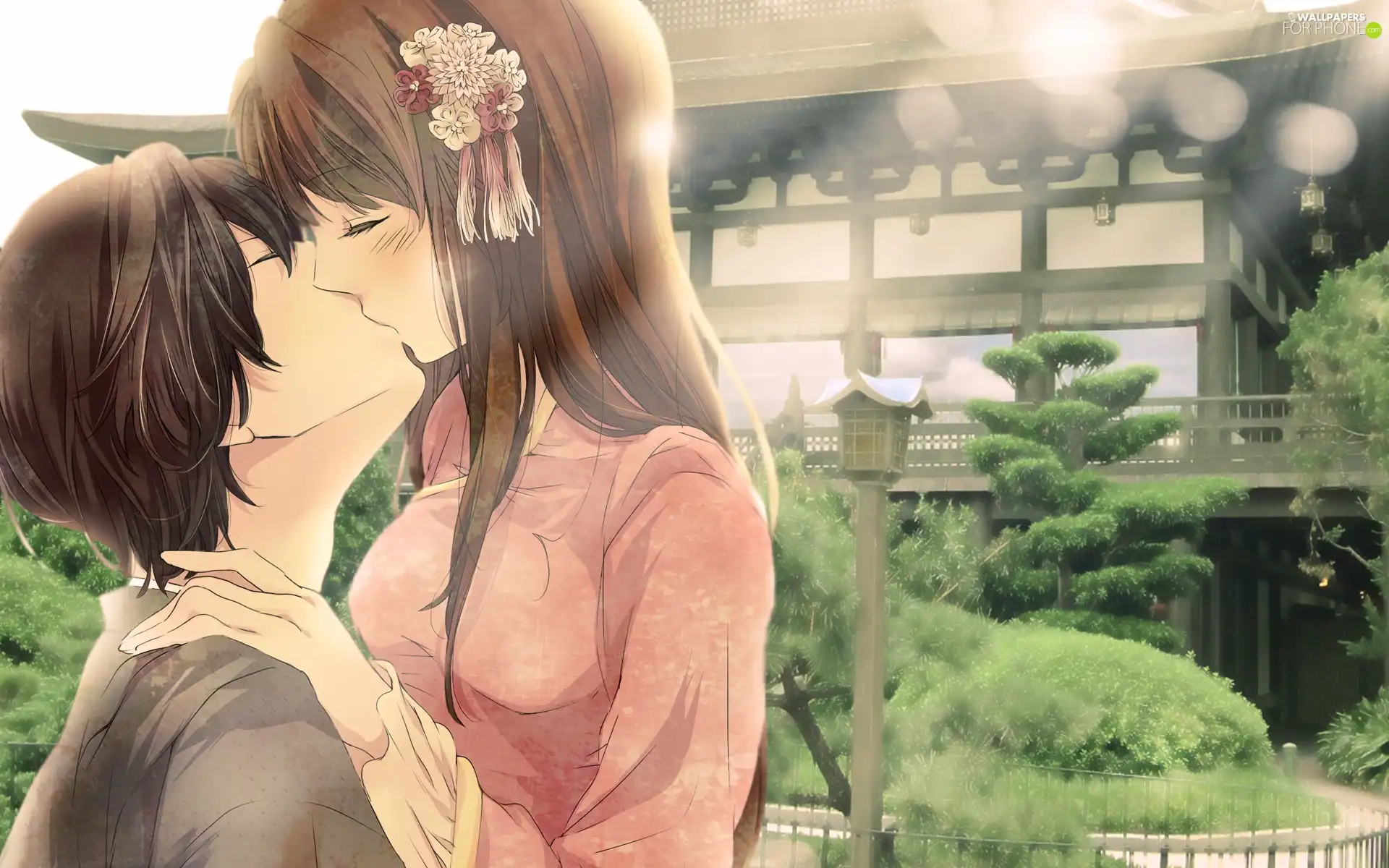 Anime, kiss, Steam