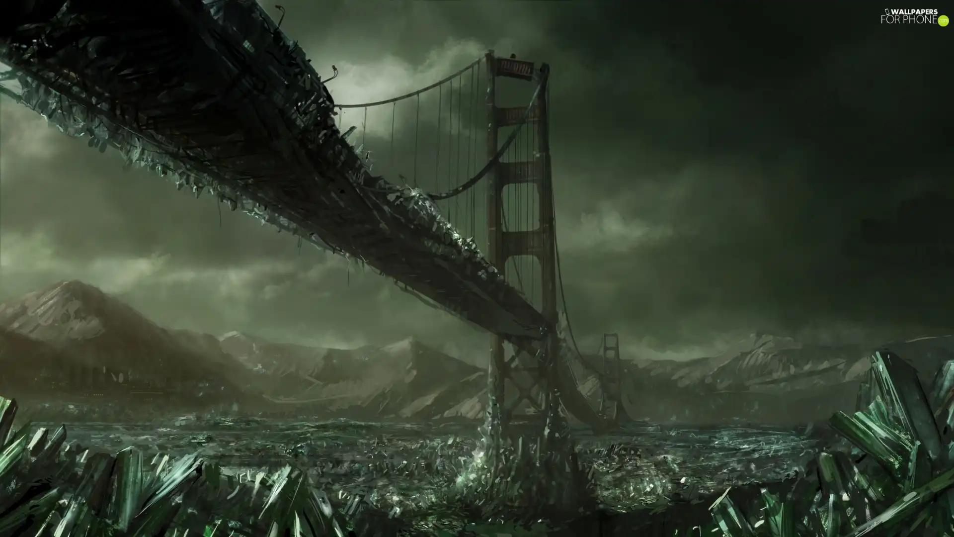 apocalypse, bridge, Mountains