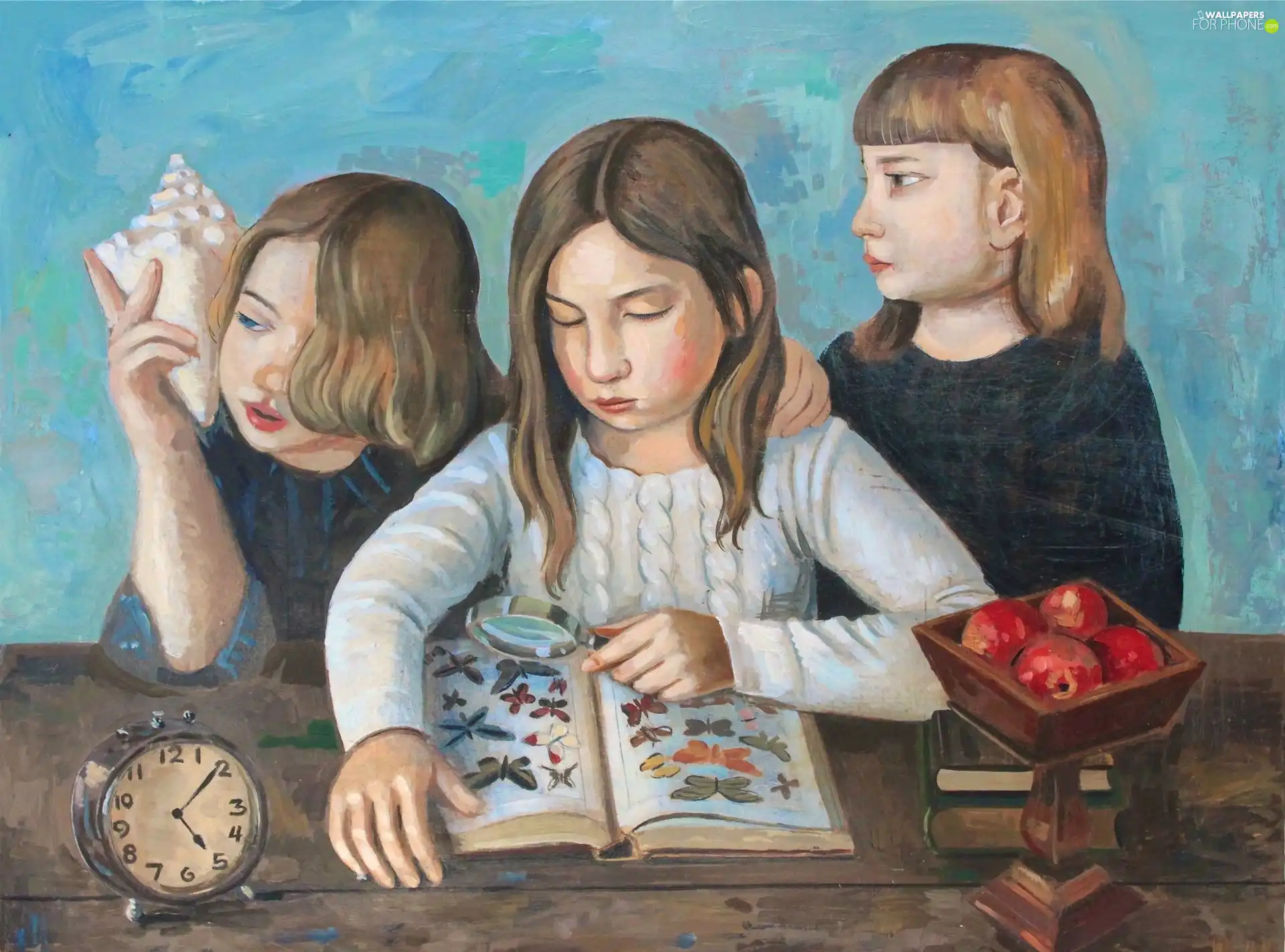 Three, friends, Art Image, girls