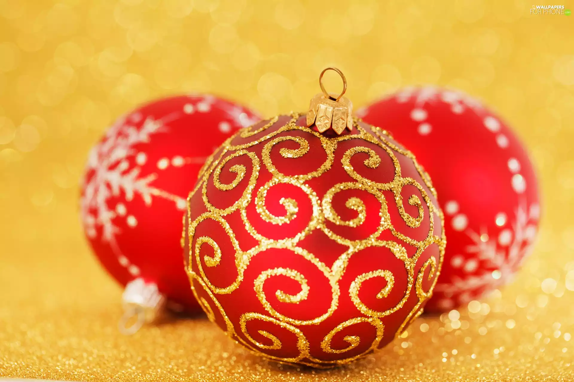 bauble, red, Golden automobile
