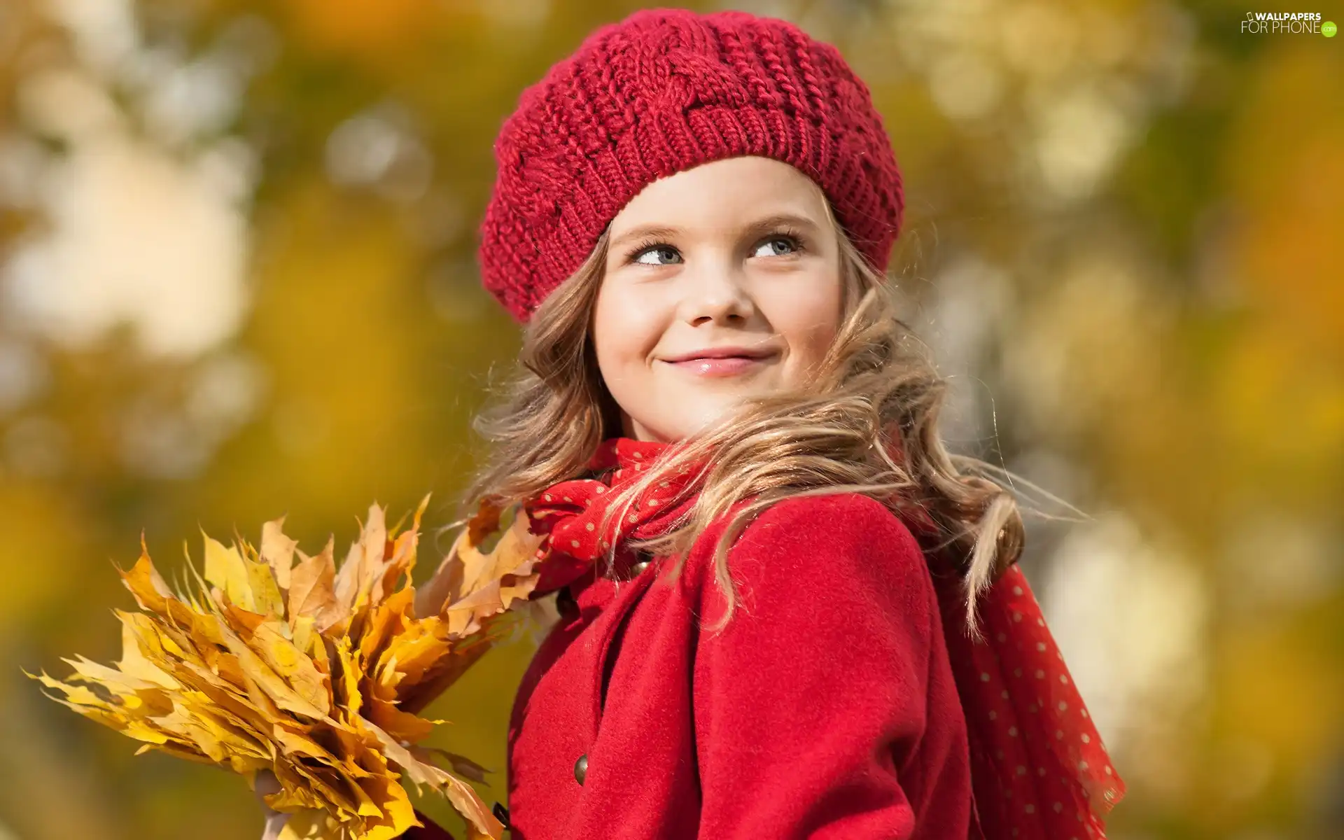 pretty, Leaf, autumn, girl