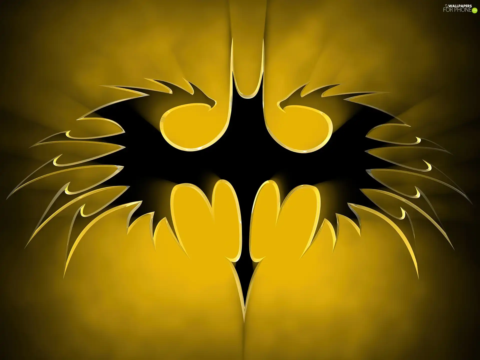 Batman, Yellow, background, symbol
