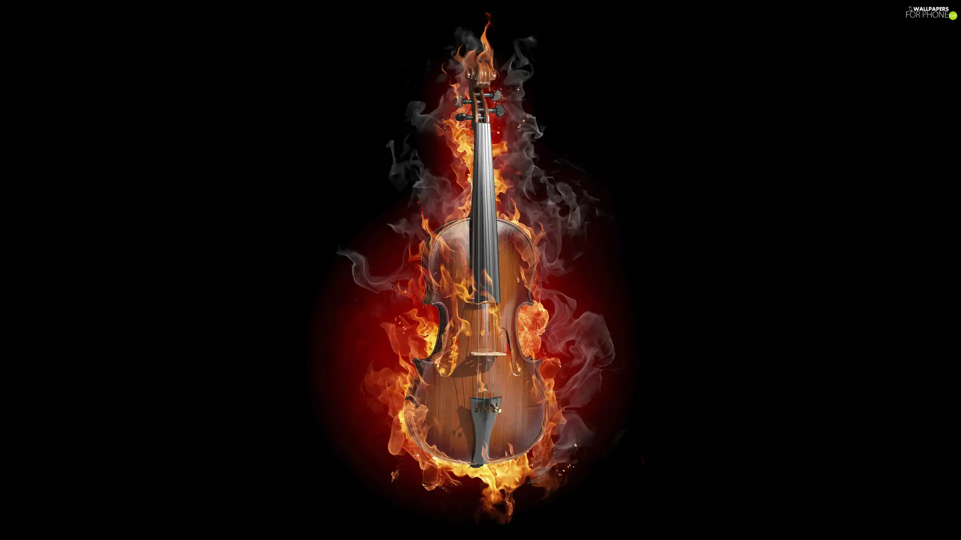violin, Black, background, Big Fire