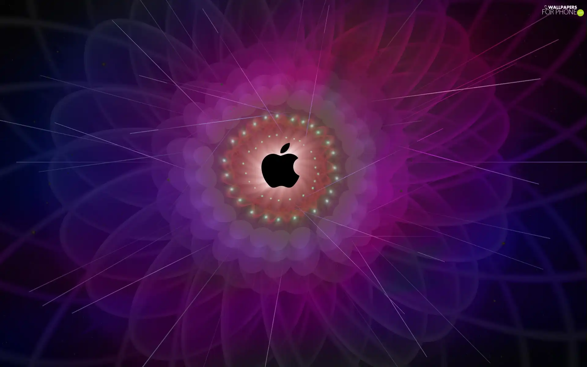 background, Fraktal, logo, purple, Apple