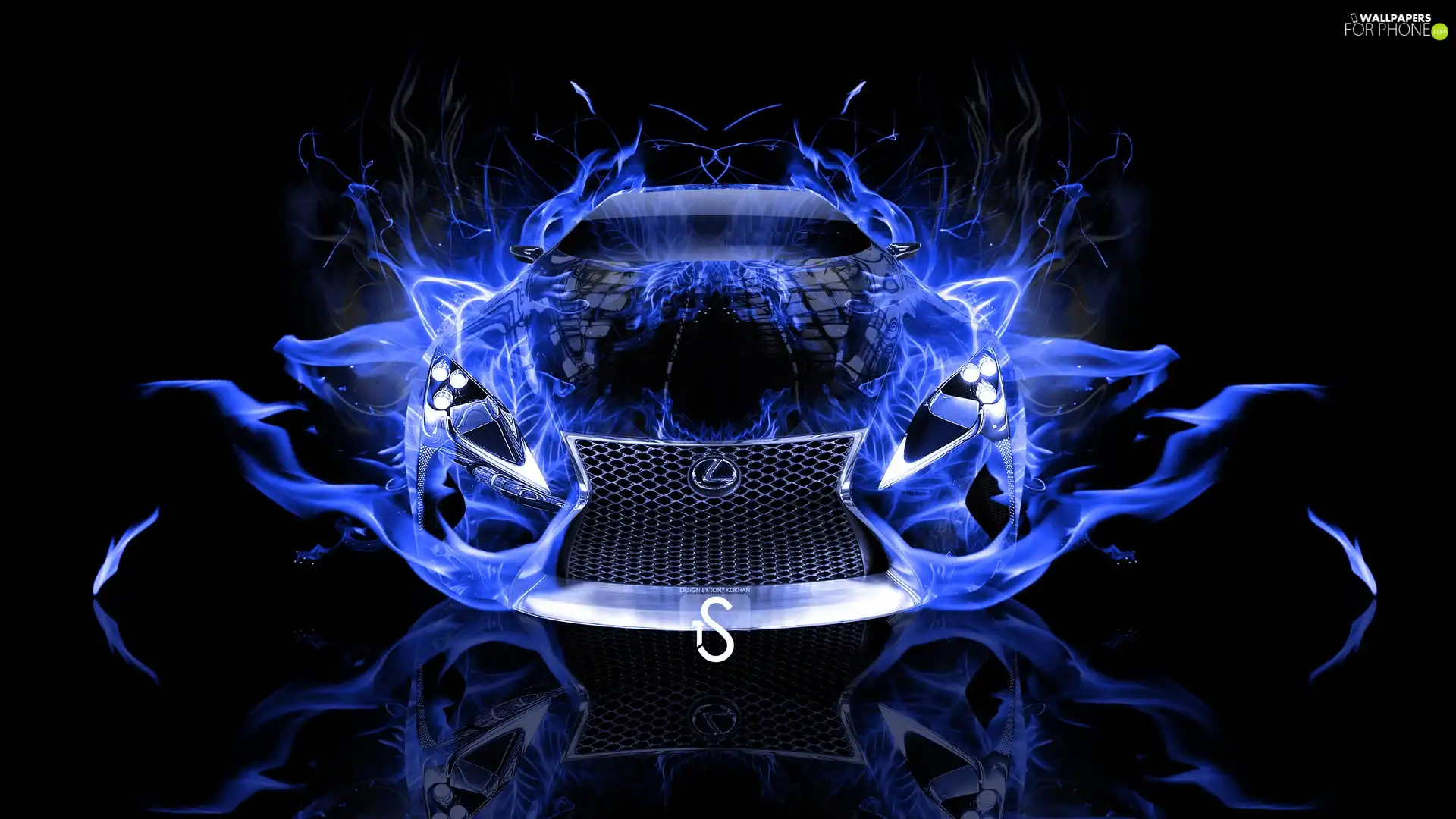blue, Black, background, Lexus LF-LC