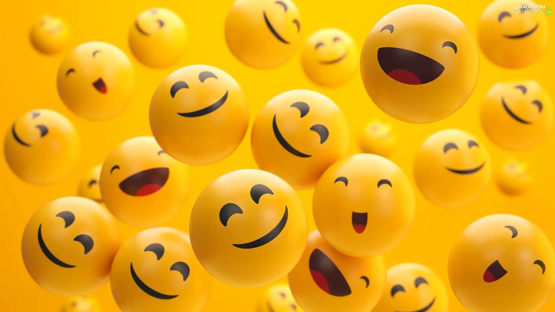 Yellow, background, Smilies, Laugh, smiling