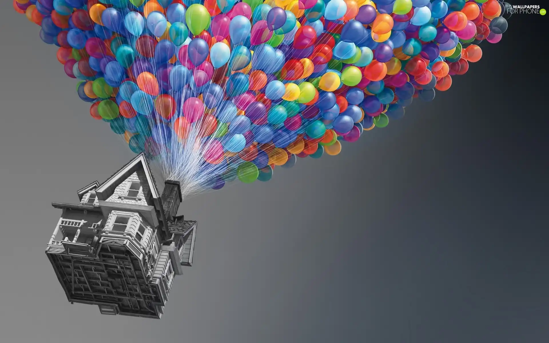 Balloons, house, color