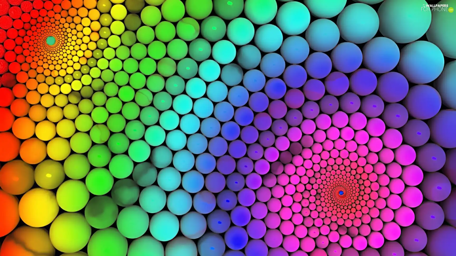 balls, color, spirals