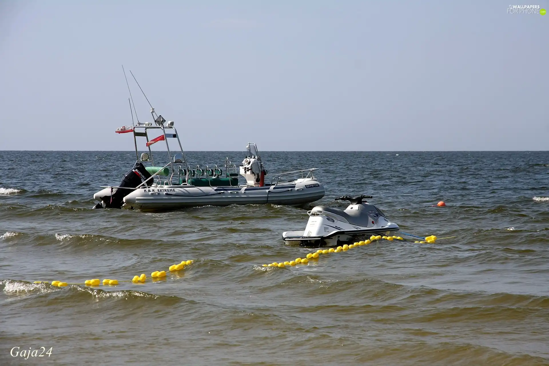 Lifeboat, sea, Baltic, water scooter