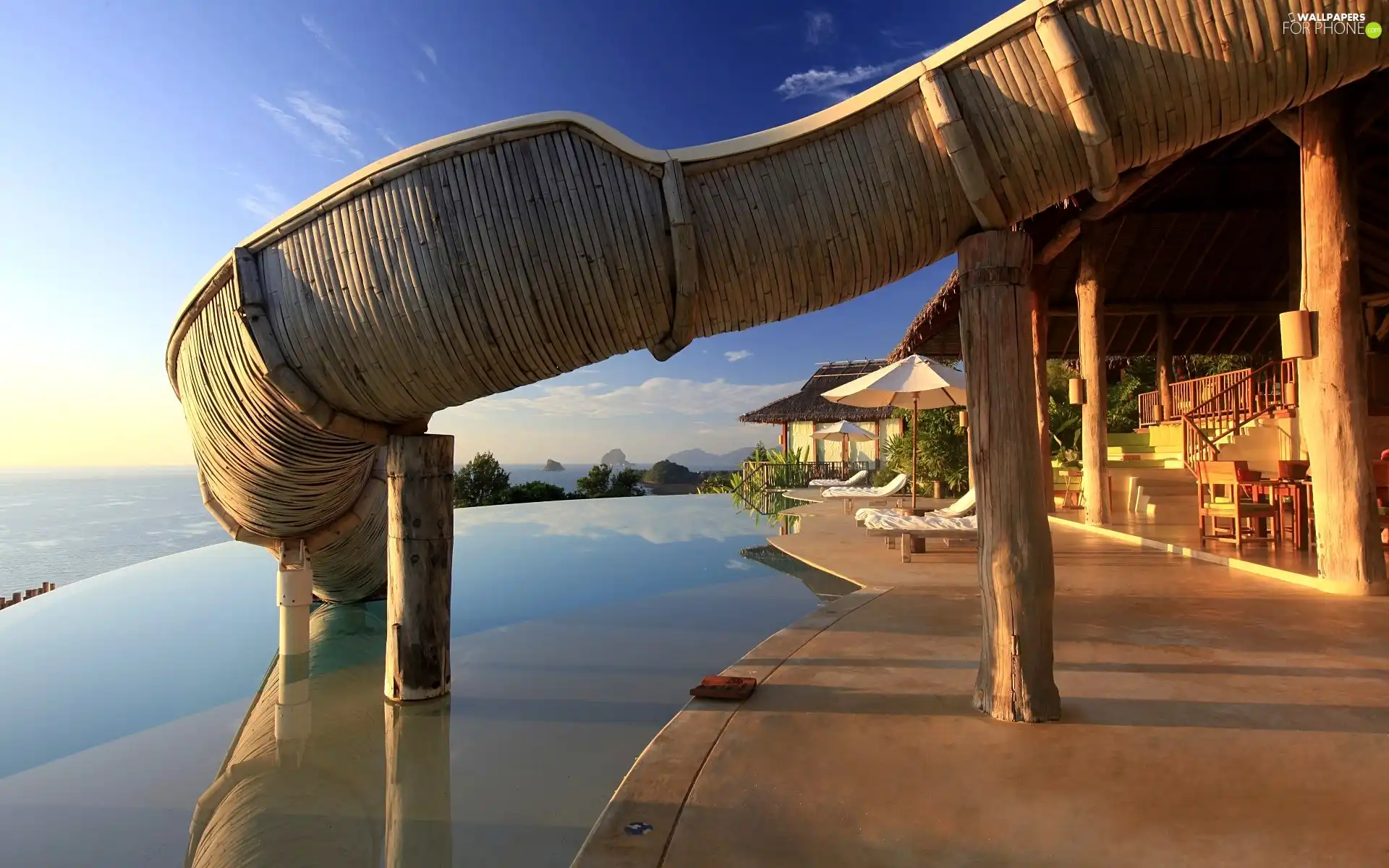 house, Pool, Bamboo Slide, terrace