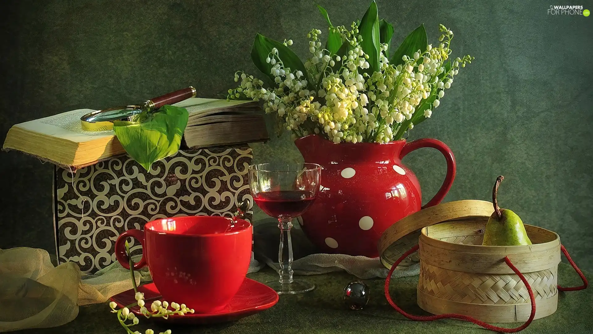 basket, lilies, red hot, china, Book