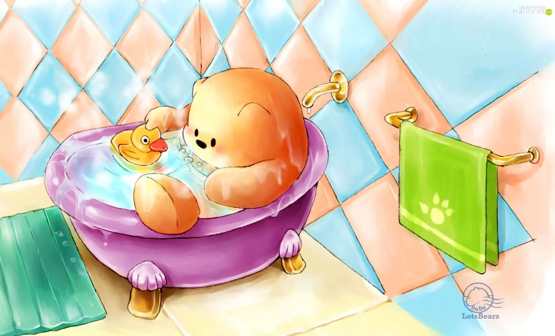 teddybear, duck, bath, rubber