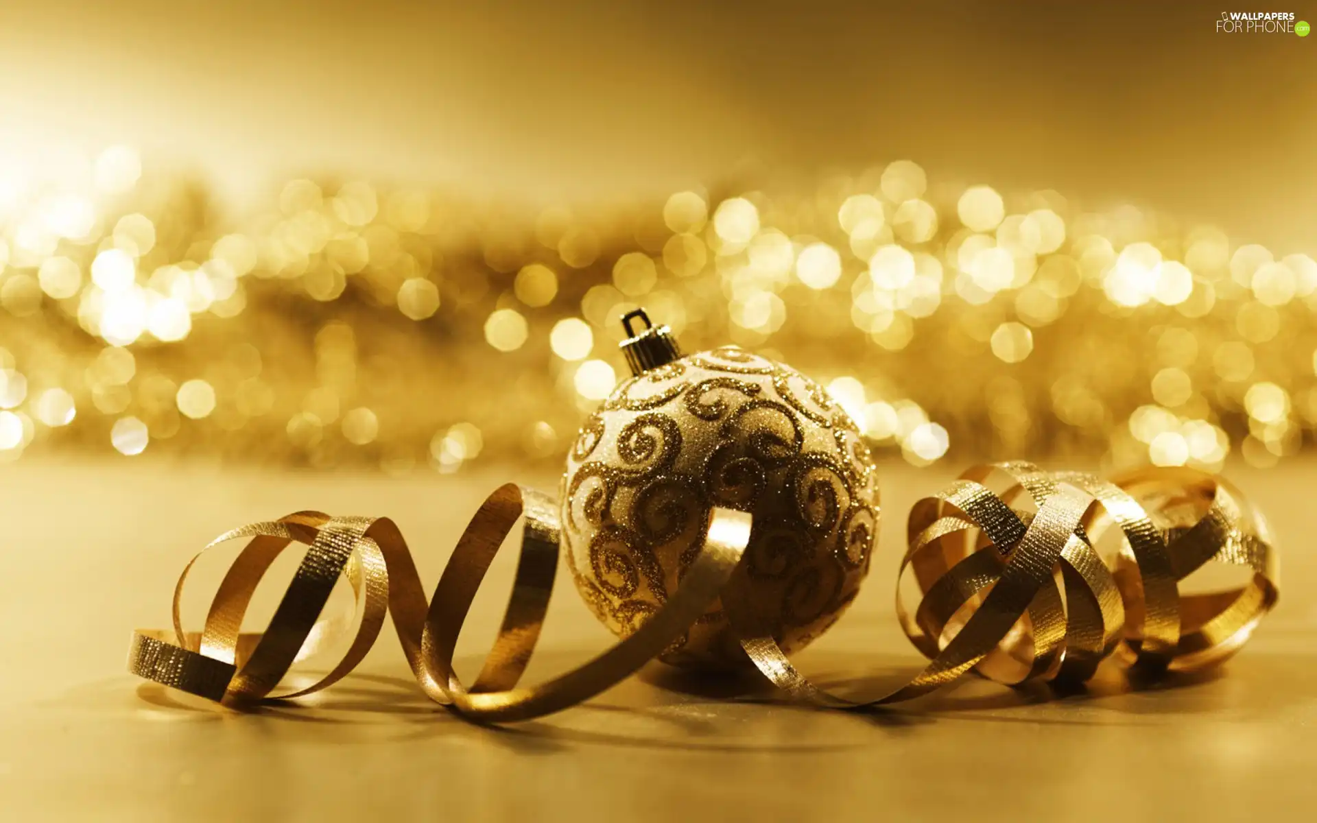 ribbon, Golden automobile, bauble