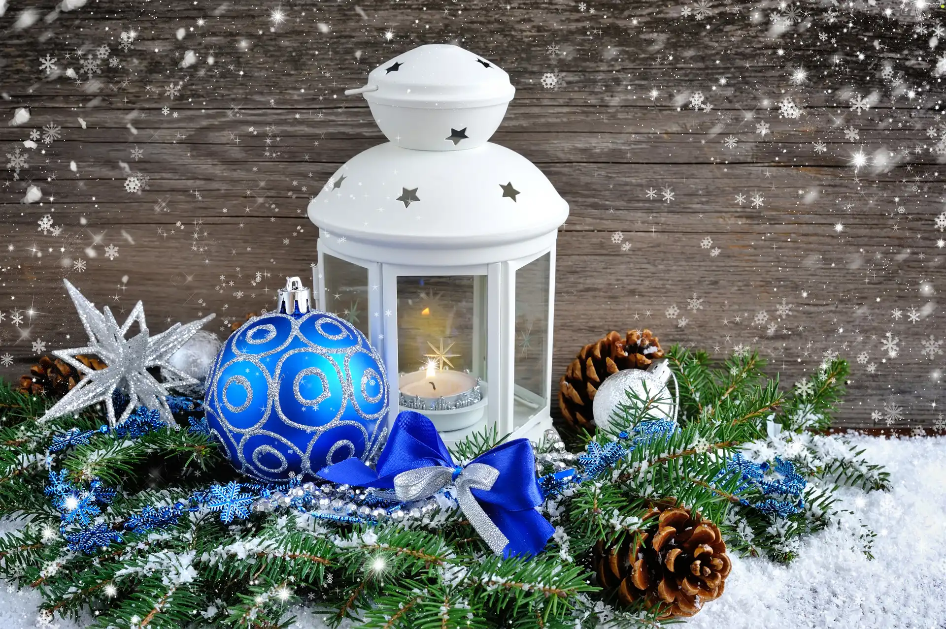 composition, lantern, baubles, Candle